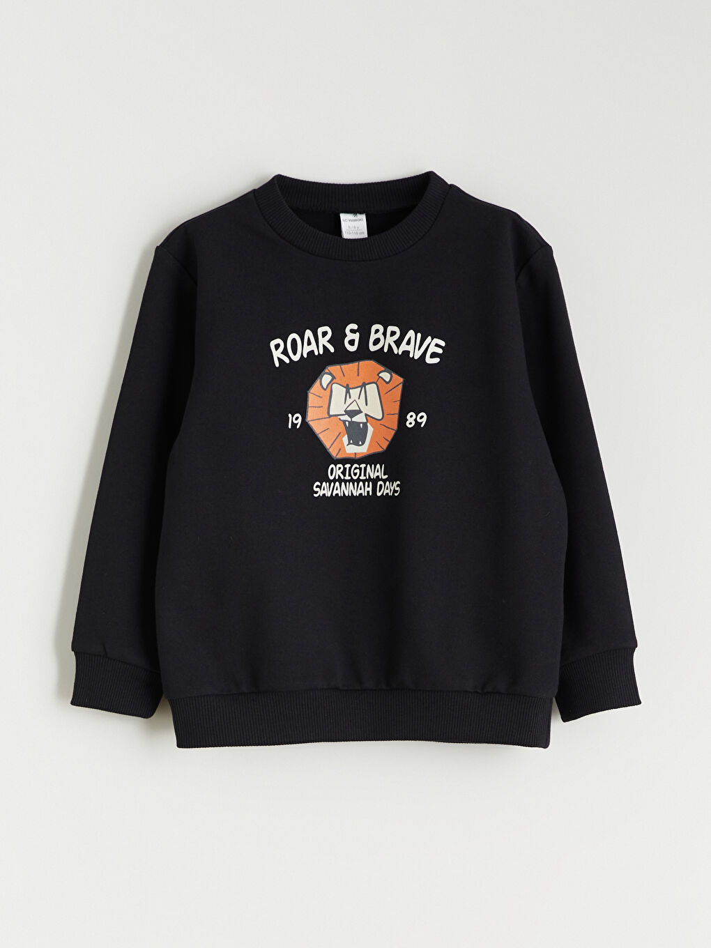 Siyah Aslan Baskılı Erkek Çocuk Sweatshirt-2