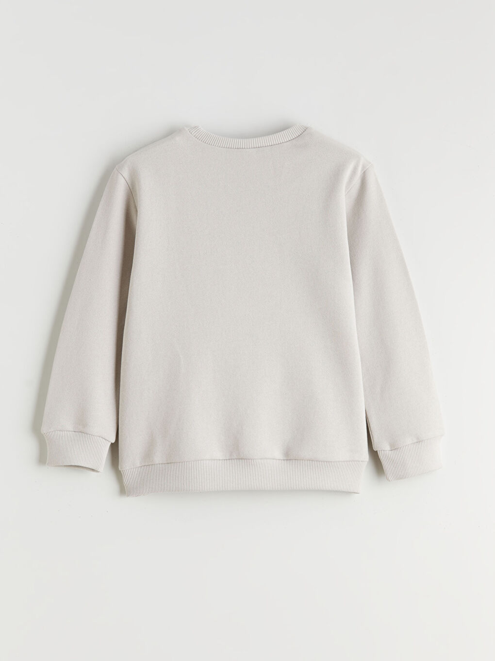 Bej Bisiklet Yaka Baskılı Erkek Çocuk Sweatshirt-1