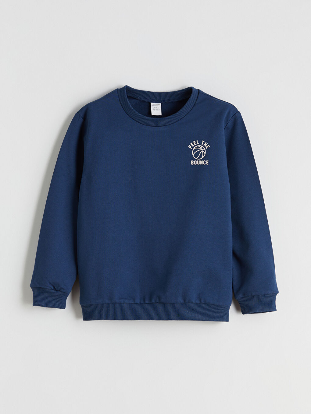 İndigo Bisiklet Yaka Baskılı Erkek Çocuk Sweatshirt