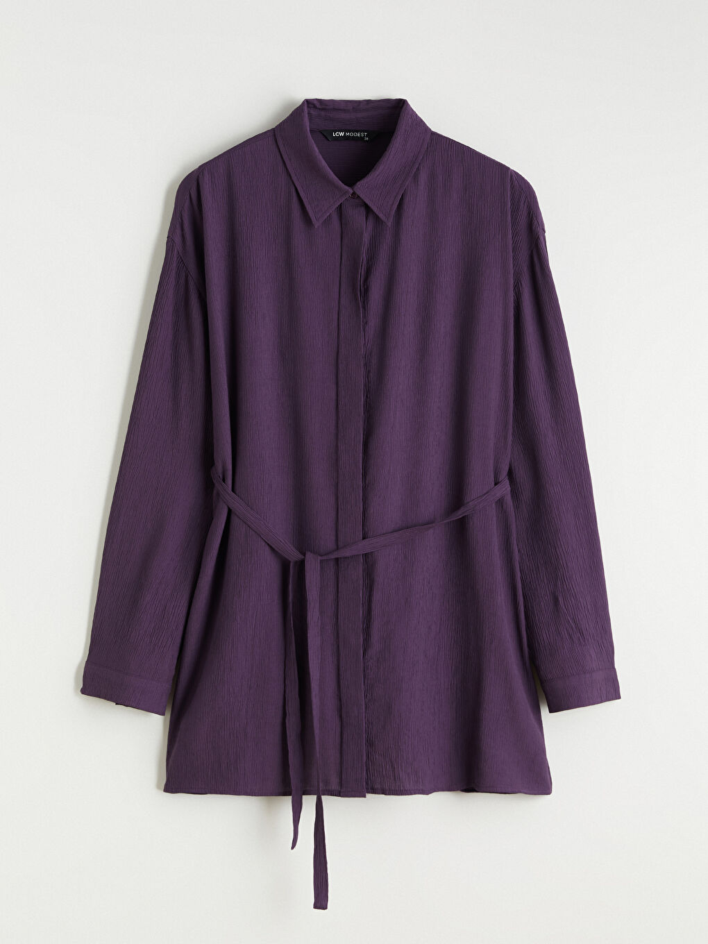 Textured Oversize Women's Shirt Tunic-4