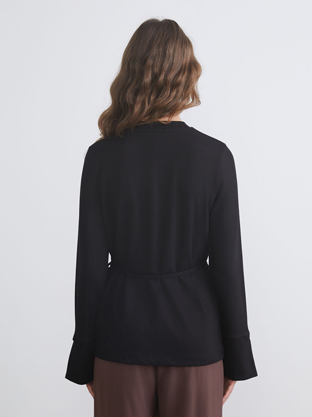 Siyah Dik Yaka Kadın Sweatshirt Tunik-3