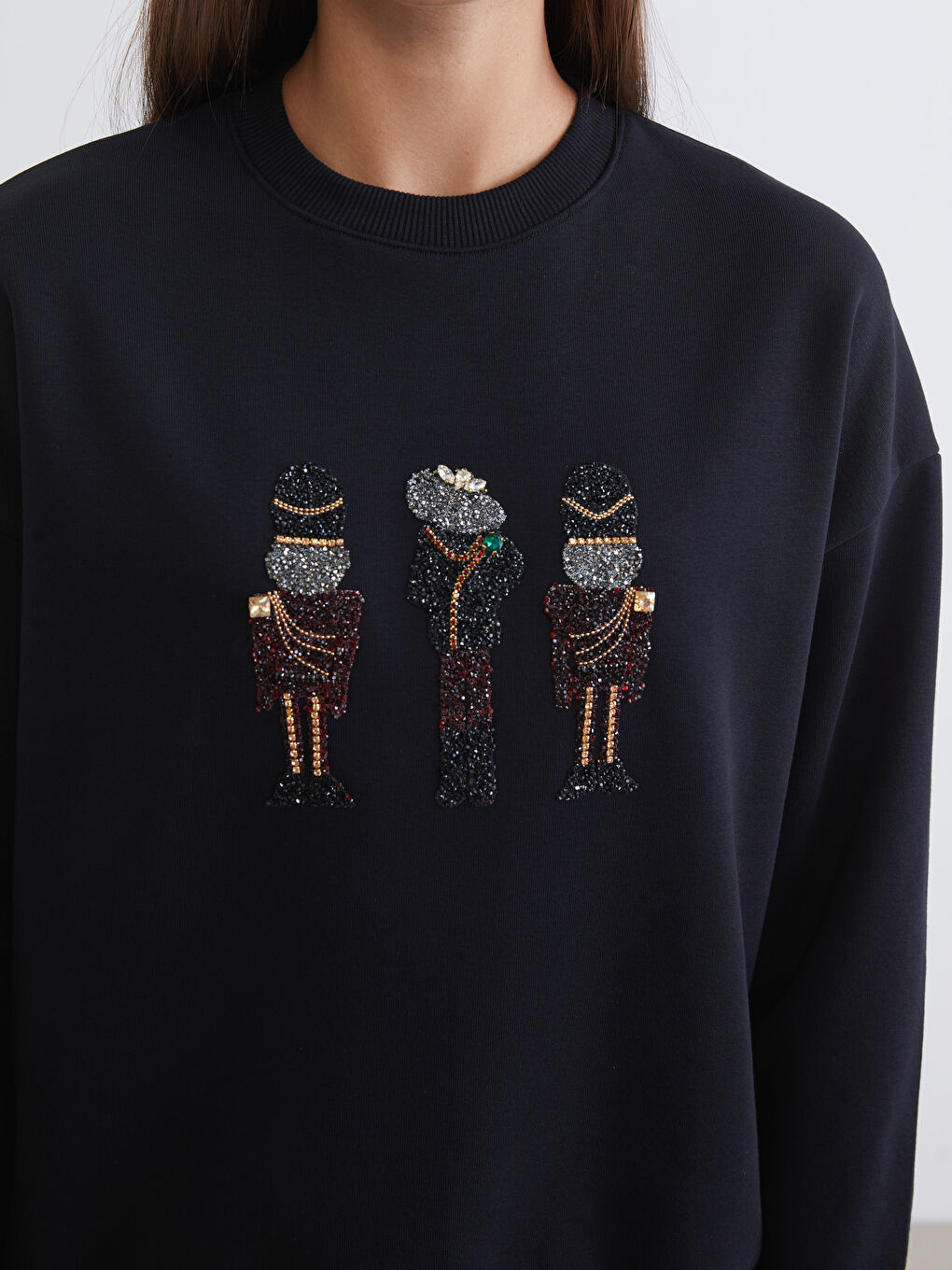 تونيك كنزة رياضية أسود امرأة-2