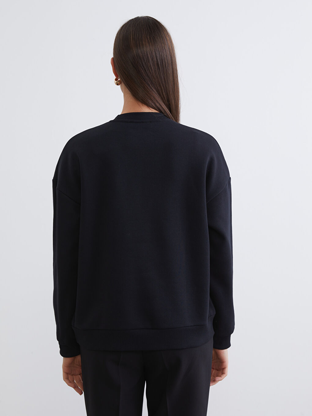 تونيك كنزة رياضية أسود امرأة-3