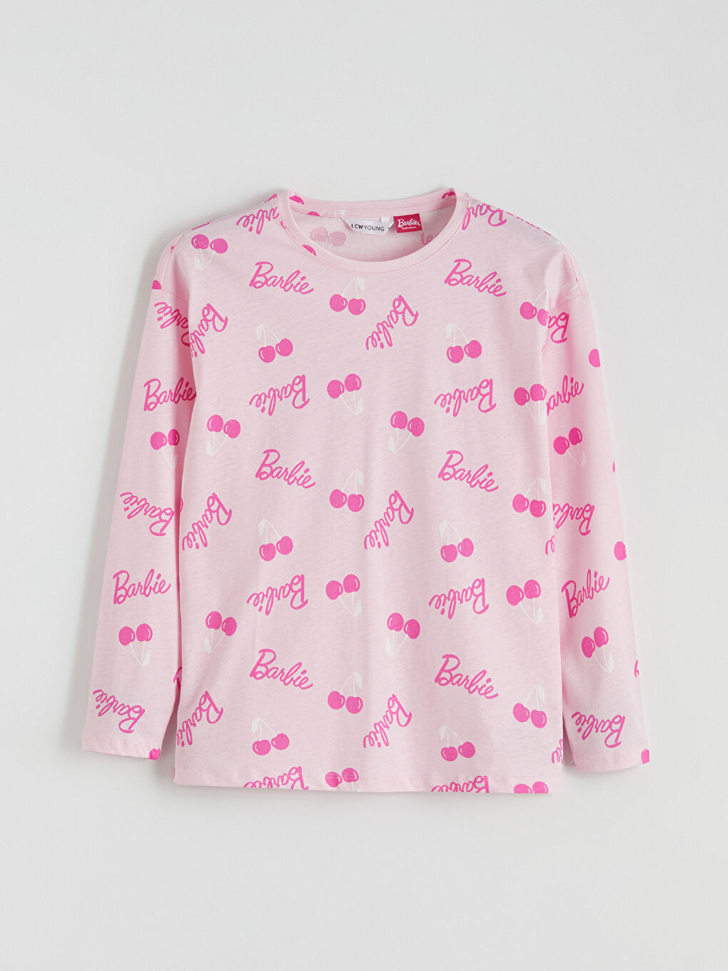 Crew Neck Barbie Printed Women's Pyjamas Set-1