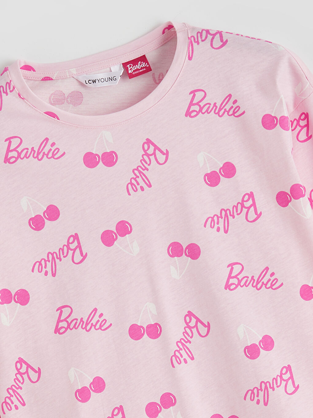 Crew Neck Barbie Printed Women's Pyjamas Set-2