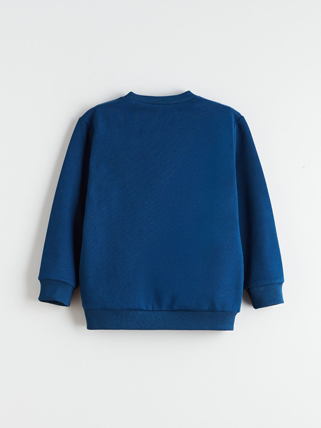 Lacivert Bisiklet Yaka Baskılı Erkek Çocuk Sweatshirt-1