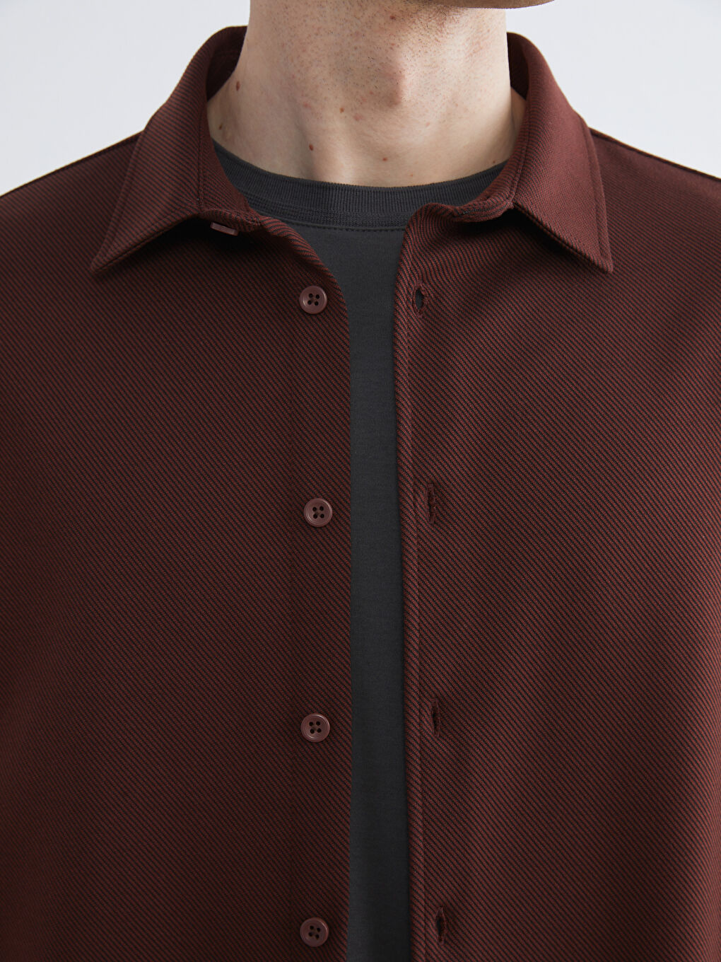 Kırmızı Regular Fit Uzun Kollu Erkek Gömlek-2