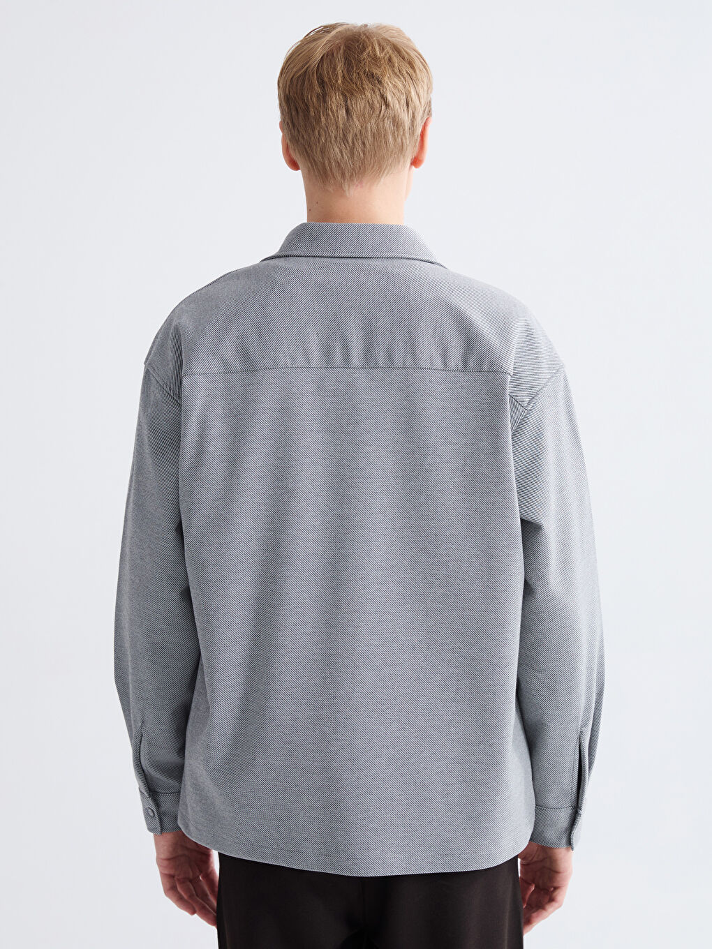Gri Regular Fit Uzun Kollu Erkek Gömlek-3