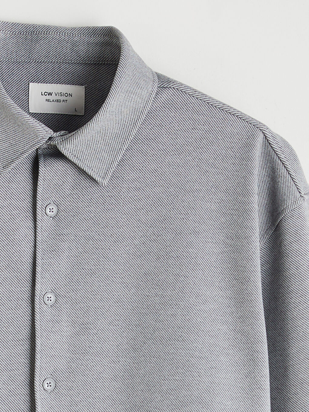Gri Regular Fit Uzun Kollu Erkek Gömlek-5