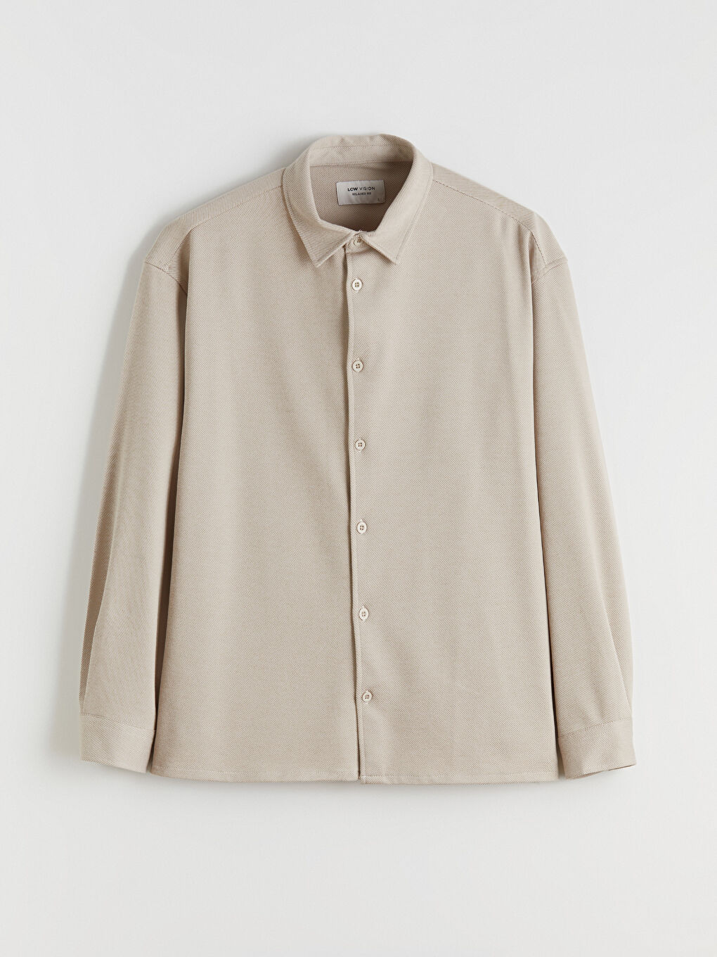 Bej Regular Fit Uzun Kollu Erkek Gömlek-4