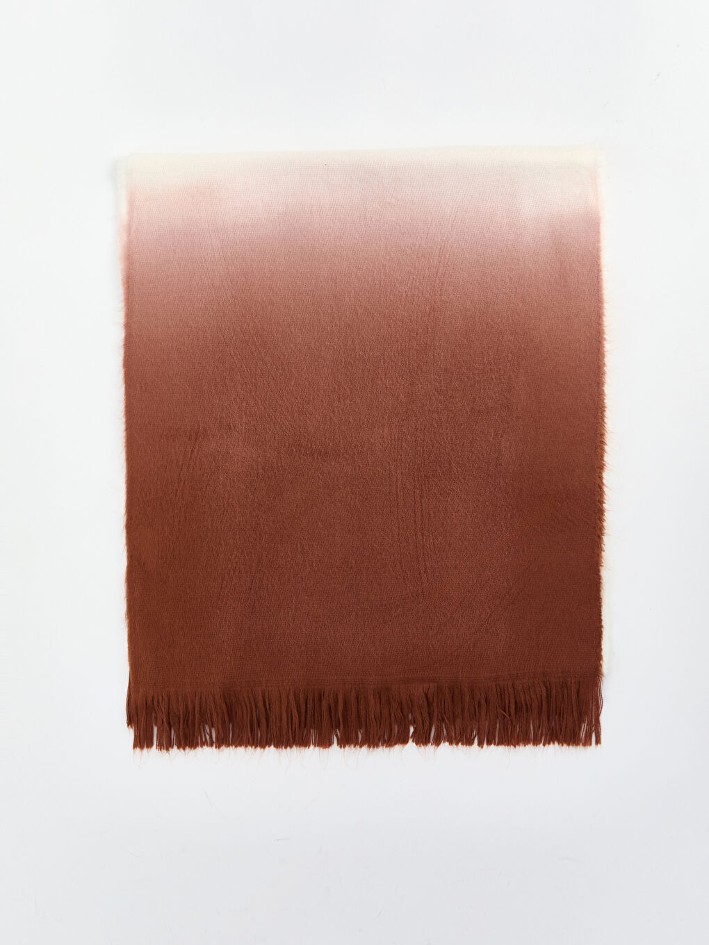 Kahverengi Püsküllü Kadın Atkı-1