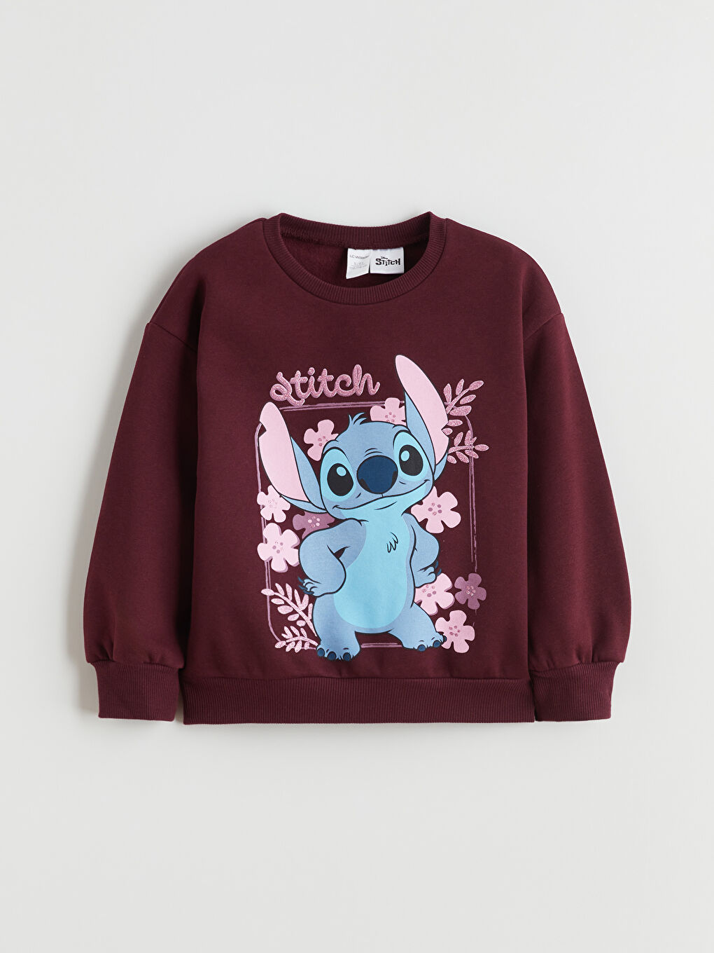 Crew Neck Stitch Printed Girls' Sweatshirt