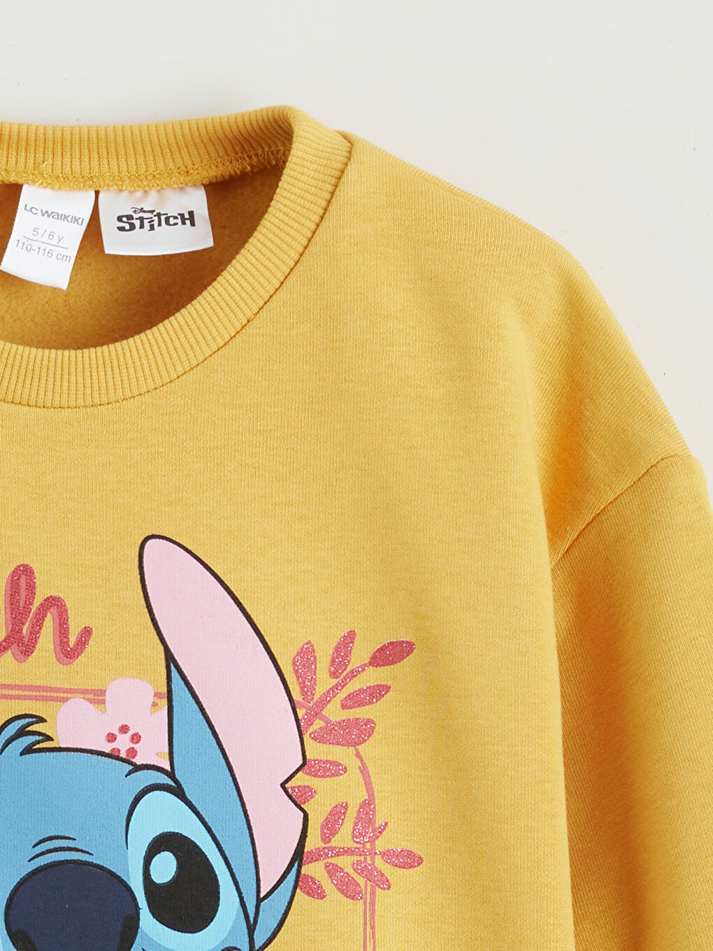 Crew Neck Stitch Printed Girls' Sweatshirt-1