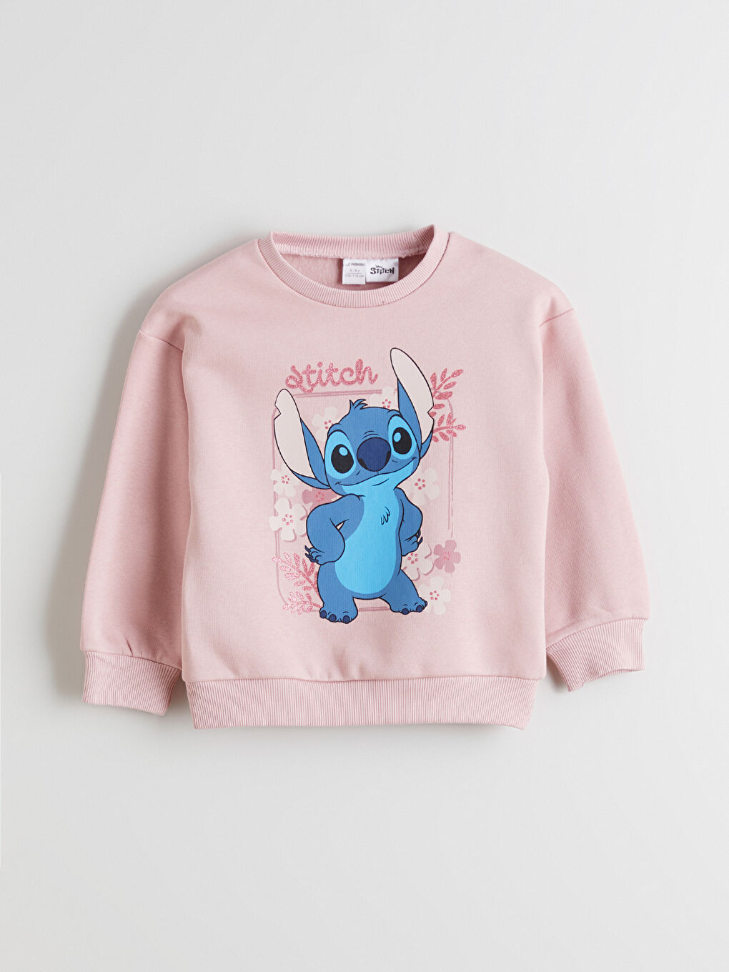 Crew Neck Stitch Printed Girls' Sweatshirt