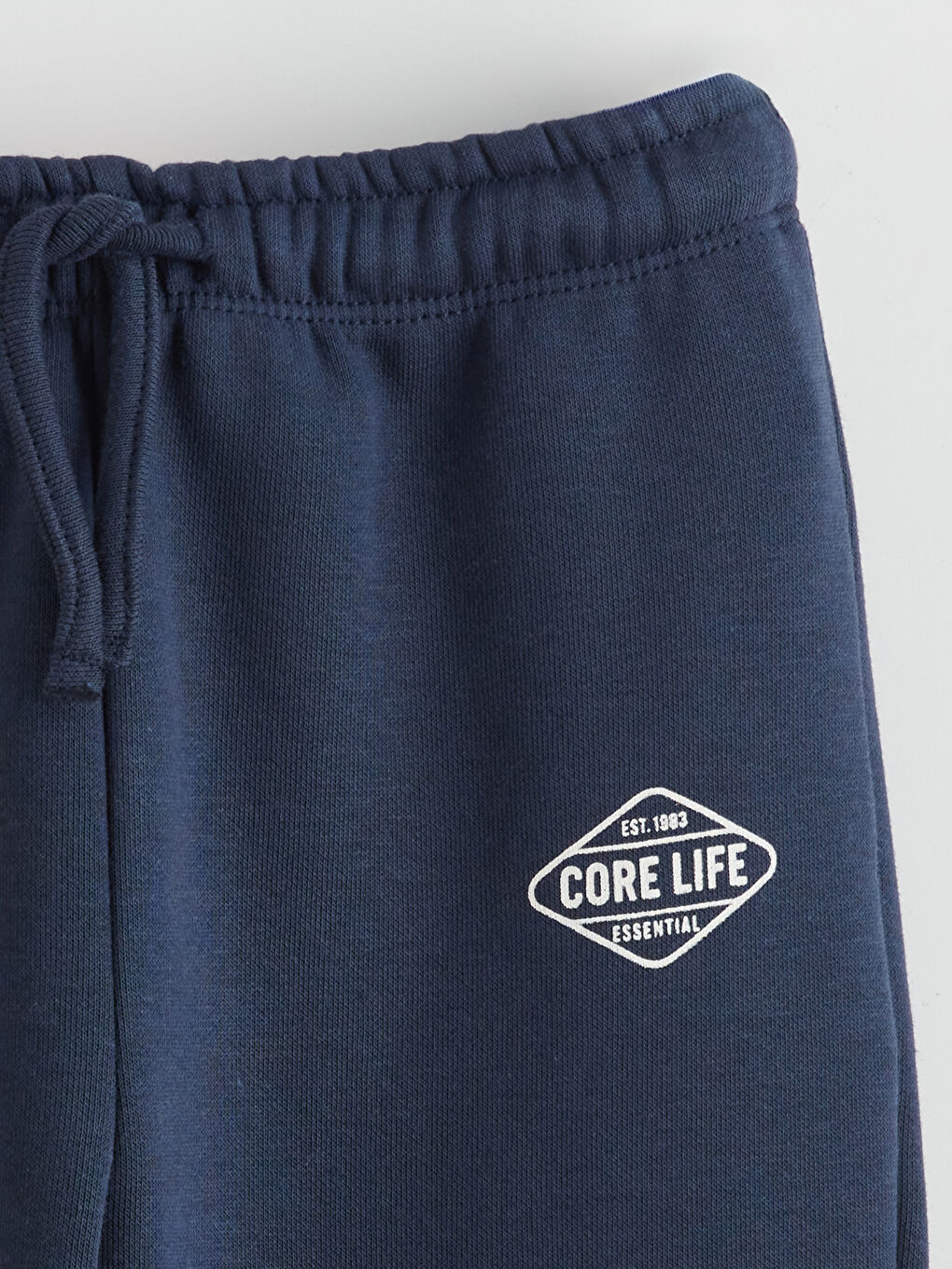 Lacivert Beli Lastikli Erkek Çocuk Kalın Jogger Eşofman Alt 2'li-7