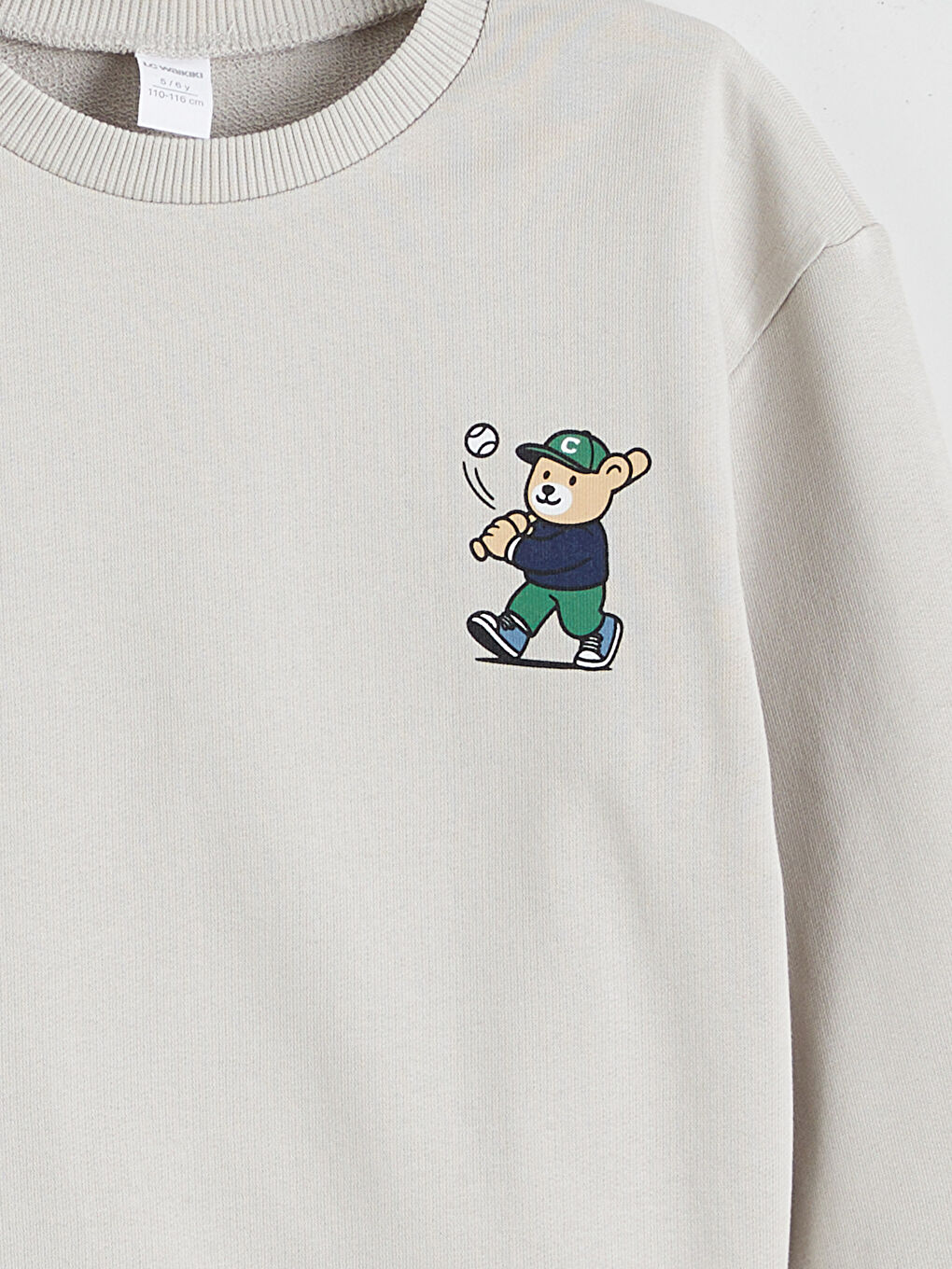 Gri Bisiklet Yaka Erkek Çocuk Sweatshirt-2