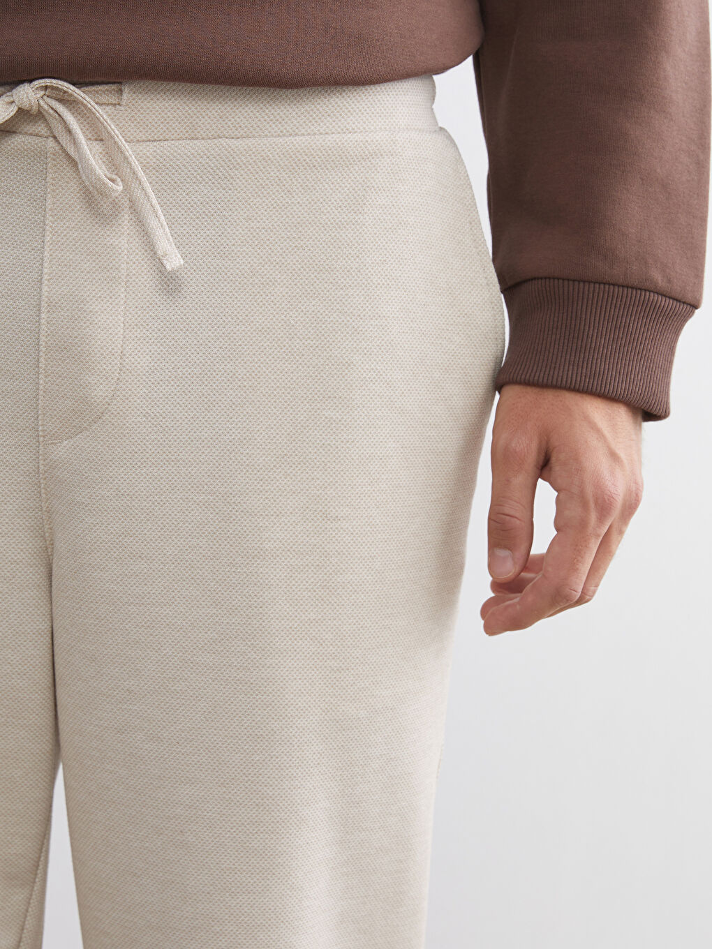 Bej Standart Kalıp Erkek Pantolon-2