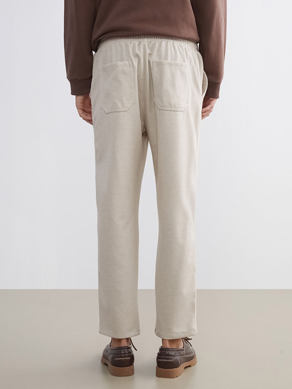 Bej Standart Kalıp Erkek Pantolon-3