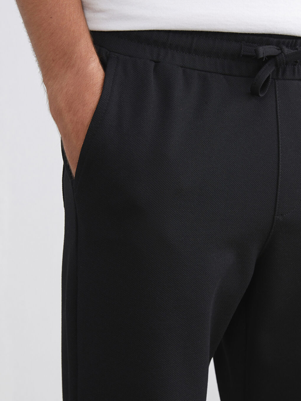 Siyah Standart Kalıp Erkek Pantolon-2