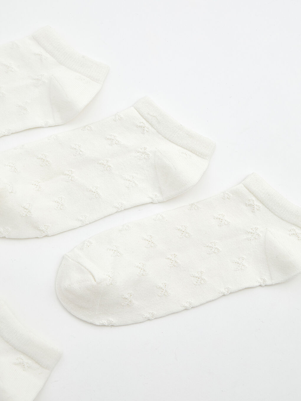 Ekru Desenli Kadın Patik Çorap 5'li-1