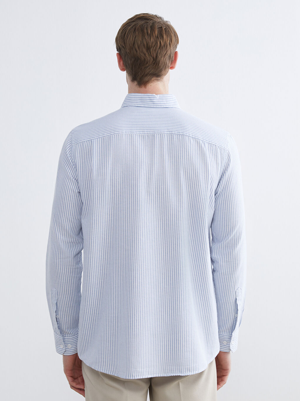 Mavi Regular Fit Uzun Kollu Çizgili Erkek Gömlek-3