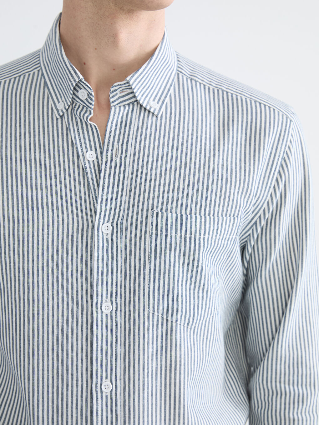 Regular Fit Long Sleeve Striped Men's Shirt-2