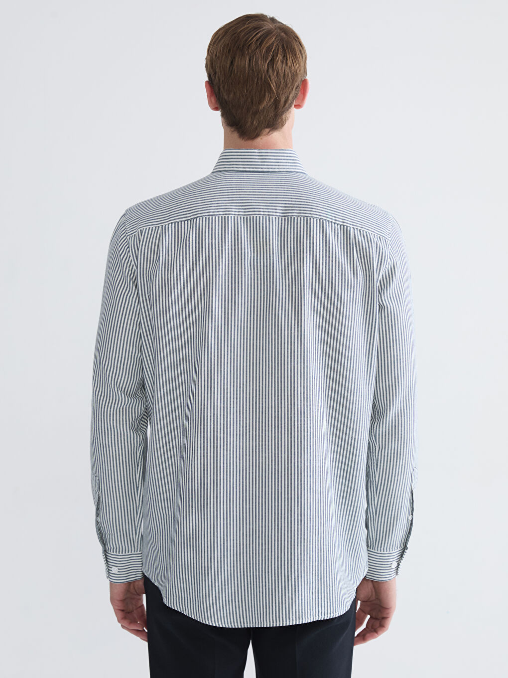 Regular Fit Long Sleeve Striped Men's Shirt-3