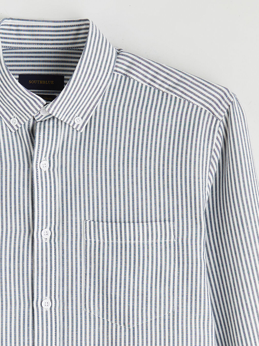 Regular Fit Long Sleeve Striped Men's Shirt-5