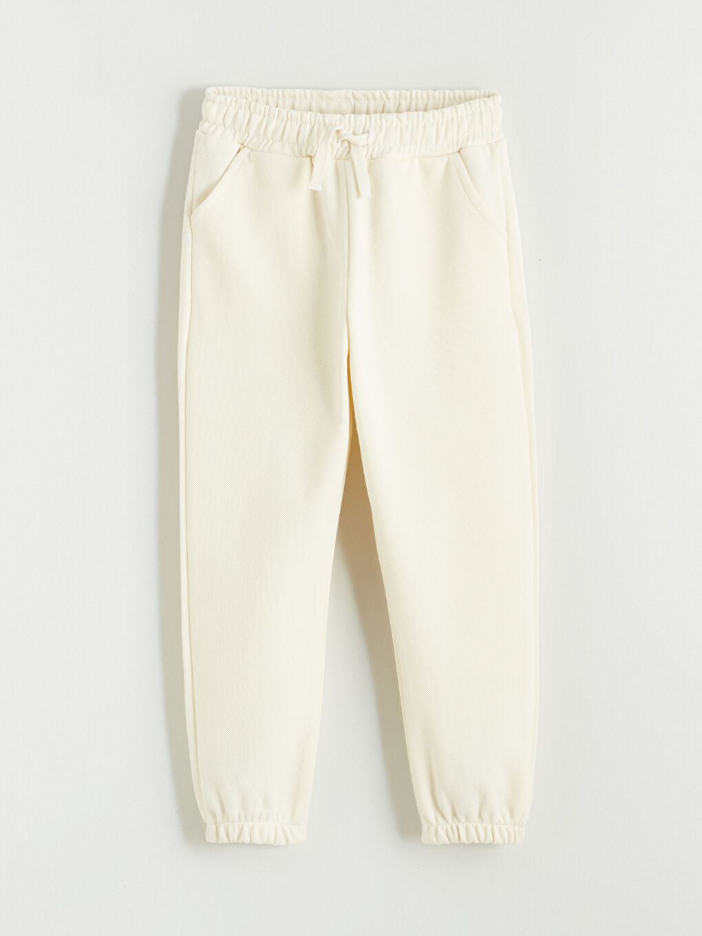 Bej Beli Lastikli Erkek Çocuk Jogger Eşofman Alt