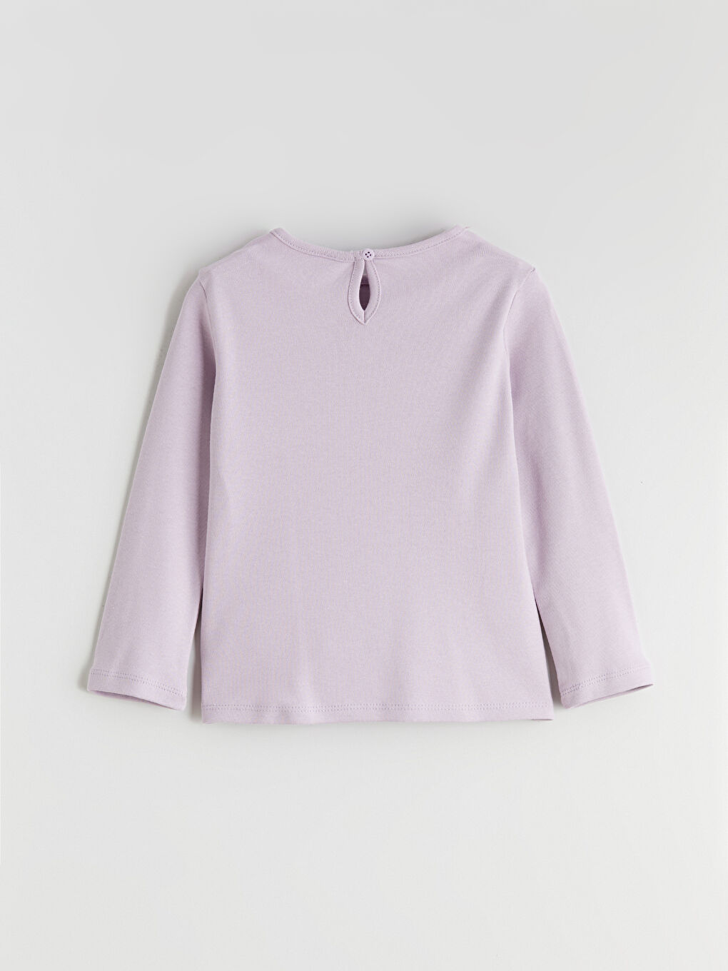 Lila Bisiklet Yaka Baskılı Kız Çocuk Tişört-4