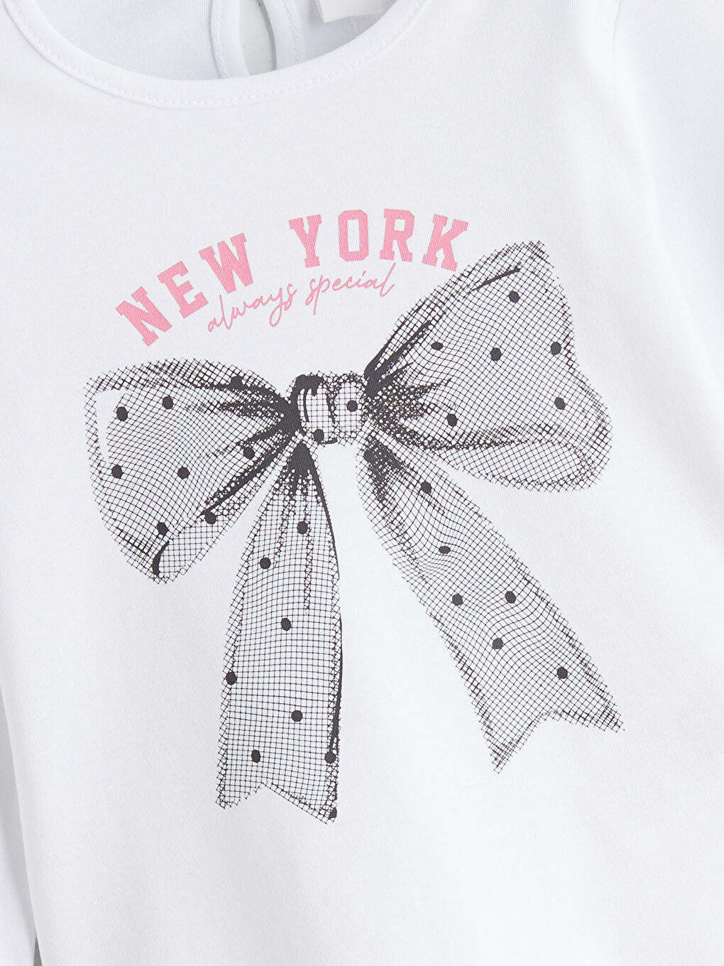 Majica sa okruglim izrezom i mašnom - Štampana - Devojčice-3