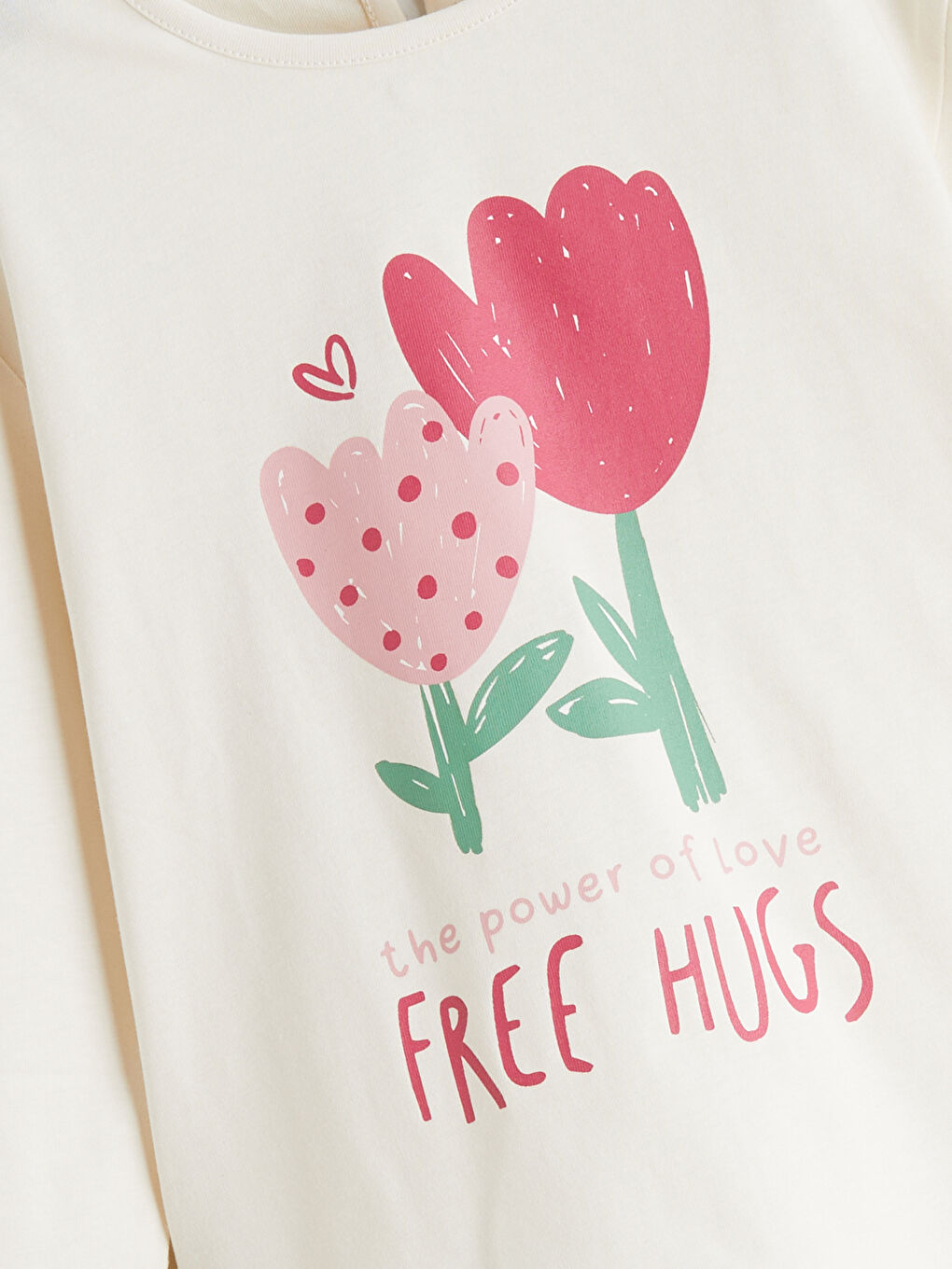 Bej Bisiklet Yaka Kız Çocuk Tişört-3