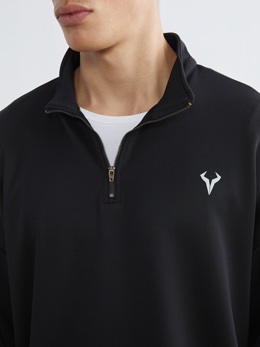 سويت شيرت بياقة قمع بسوستة للرجال-2