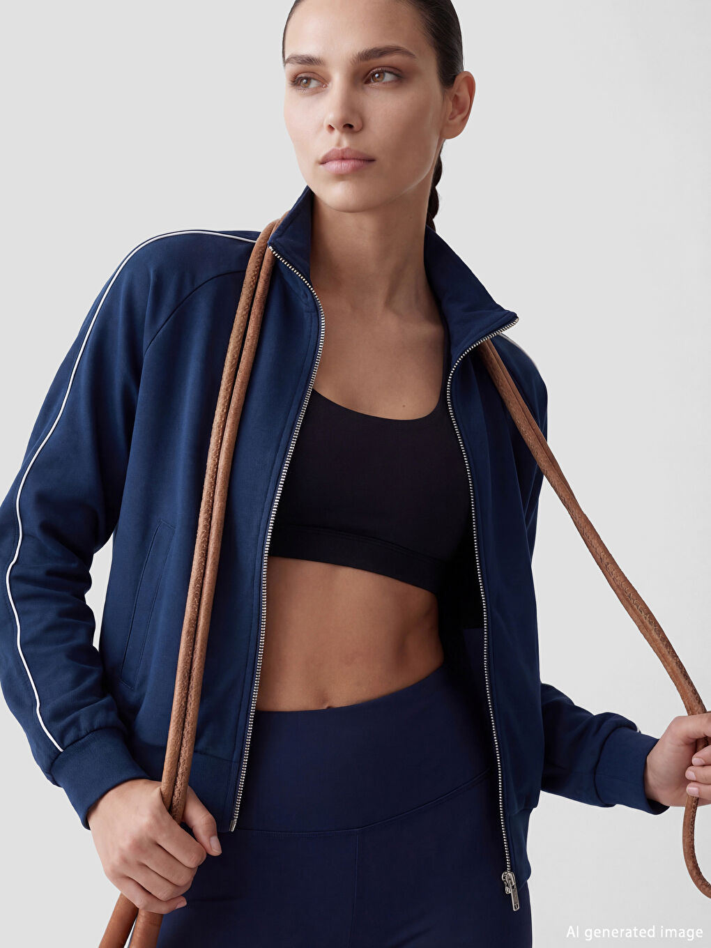 Funnel Neck Women's Zip-Up Sweatshirt