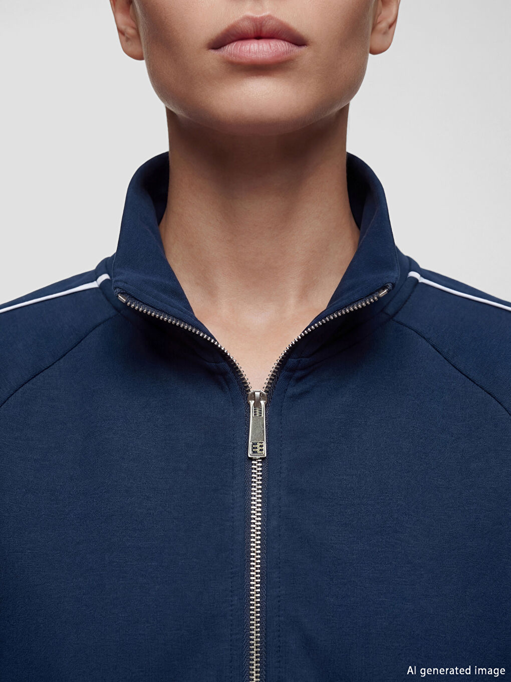 Funnel Neck Women's Zip-Up Sweatshirt-2