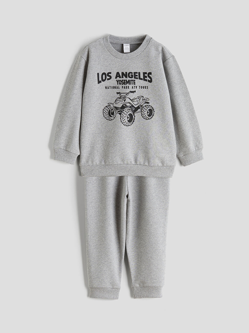 Gri Baskılı Erkek Çocuk Sweatshirt ve Eşofman Altı-2