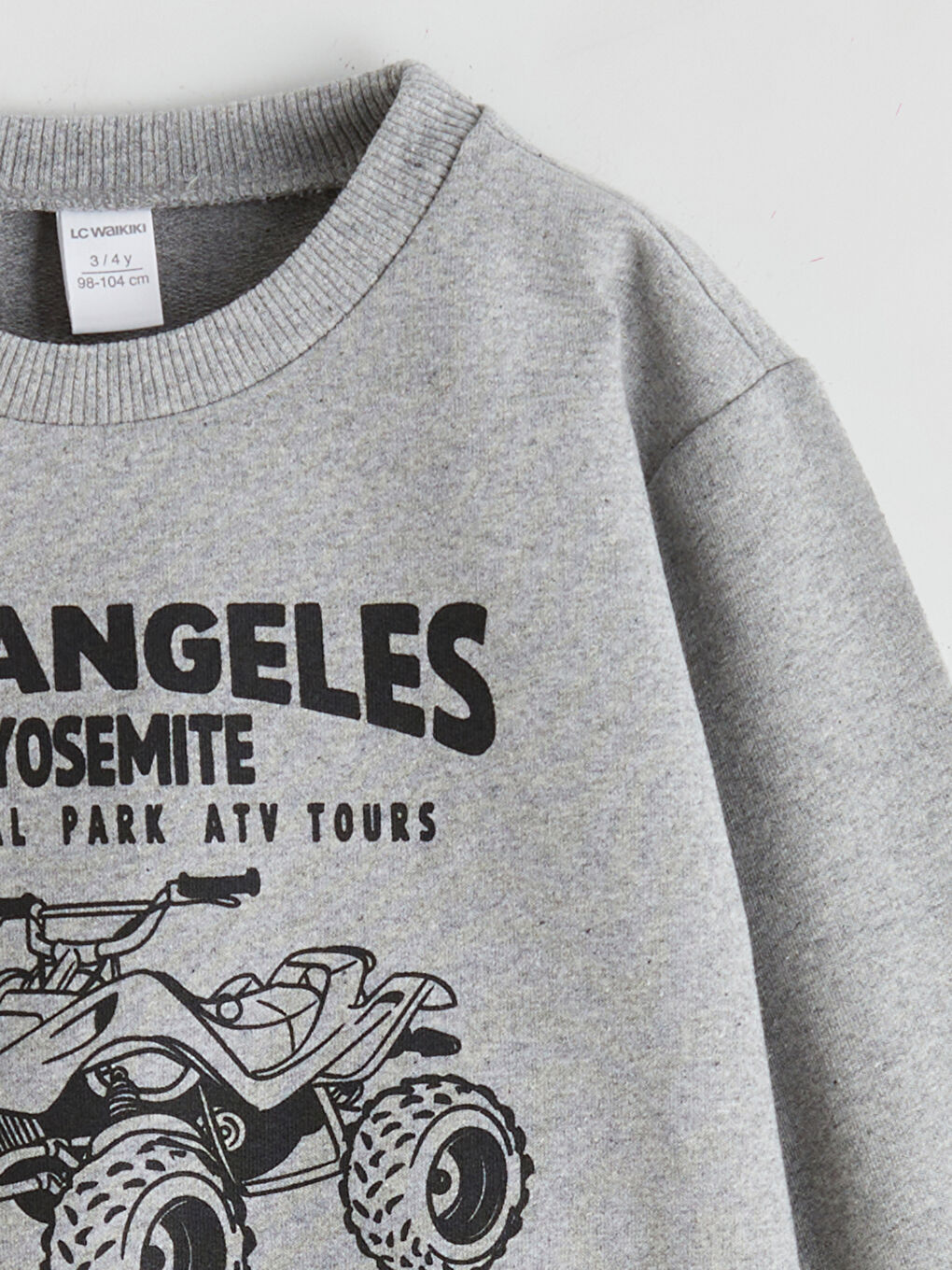 Gri Baskılı Erkek Çocuk Sweatshirt ve Eşofman Altı-4