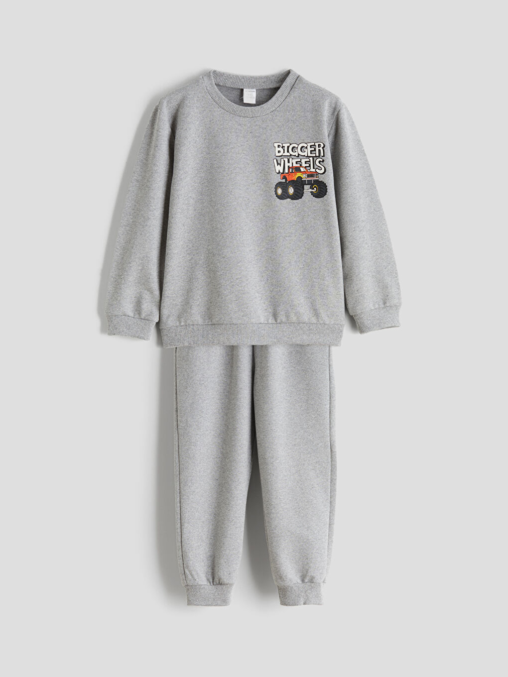 Gri Baskılı Erkek Çocuk Sweatshirt ve Eşofman Altı-2