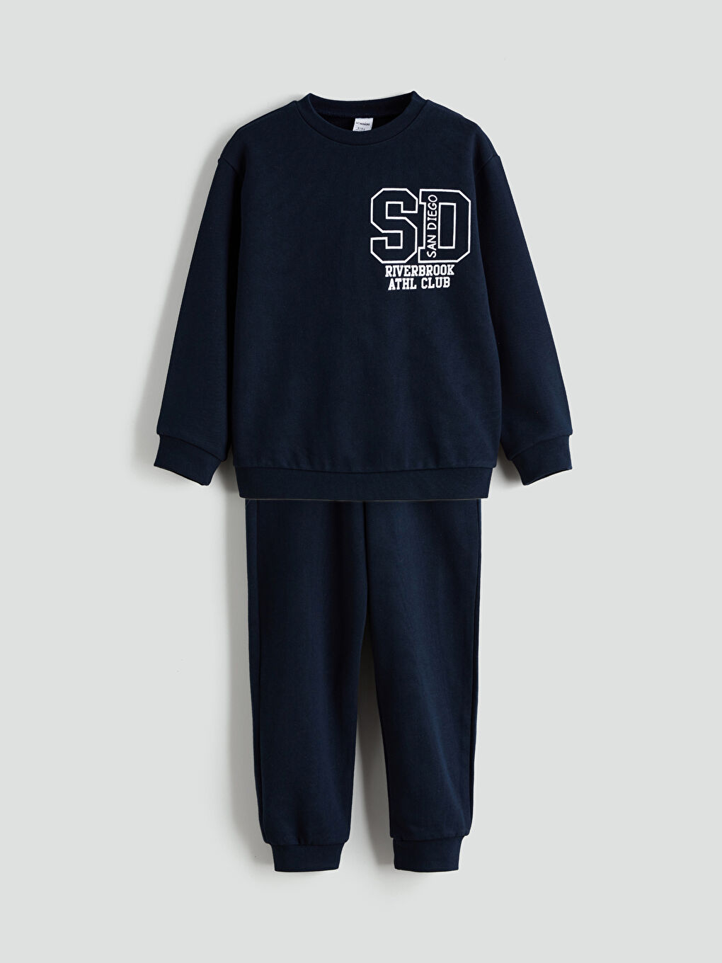 Lacivert Baskılı Erkek Çocuk Sweatshirt ve Eşofman Altı