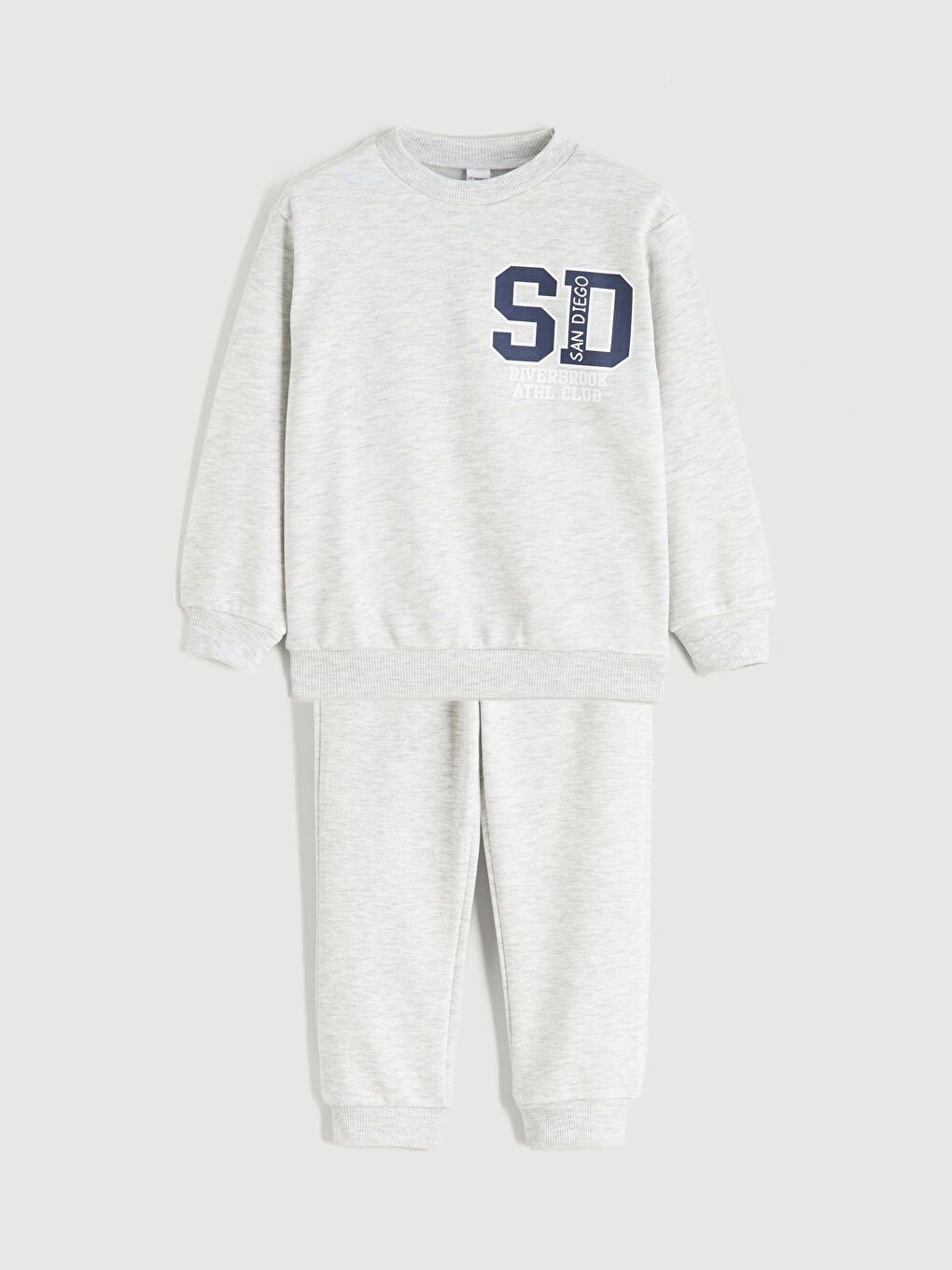 Gri Baskılı Erkek Çocuk Sweatshirt ve Eşofman Altı