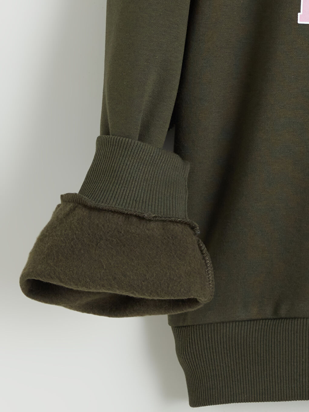 Haki New York Baskılı Oversize Kadın Kalın Sweatshirt-5