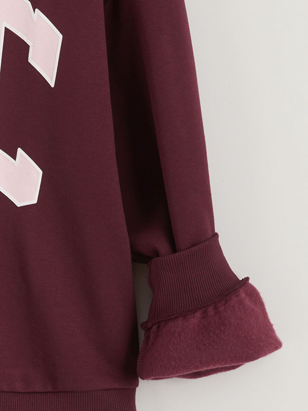Bordo NYC Baskılı Oversize Kadın Kalın Sweatshirt-5