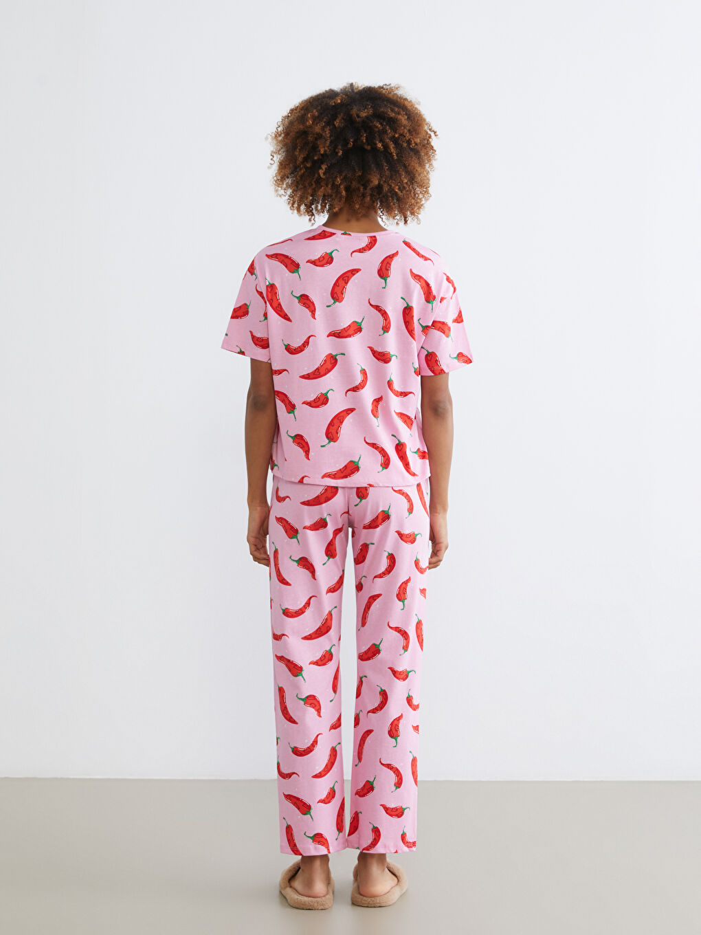 Crew Neck Patterned Women's Pyjama Set-3