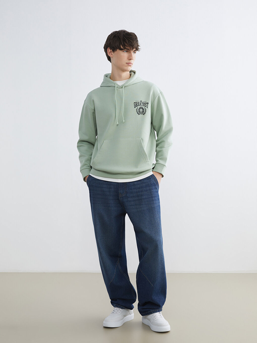 Sweatshirt à capuche VERT Homme-2