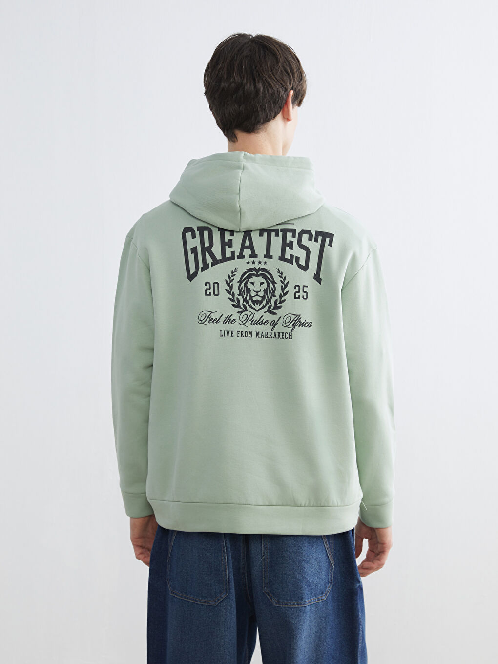 Sweatshirt à capuche VERT Homme-4