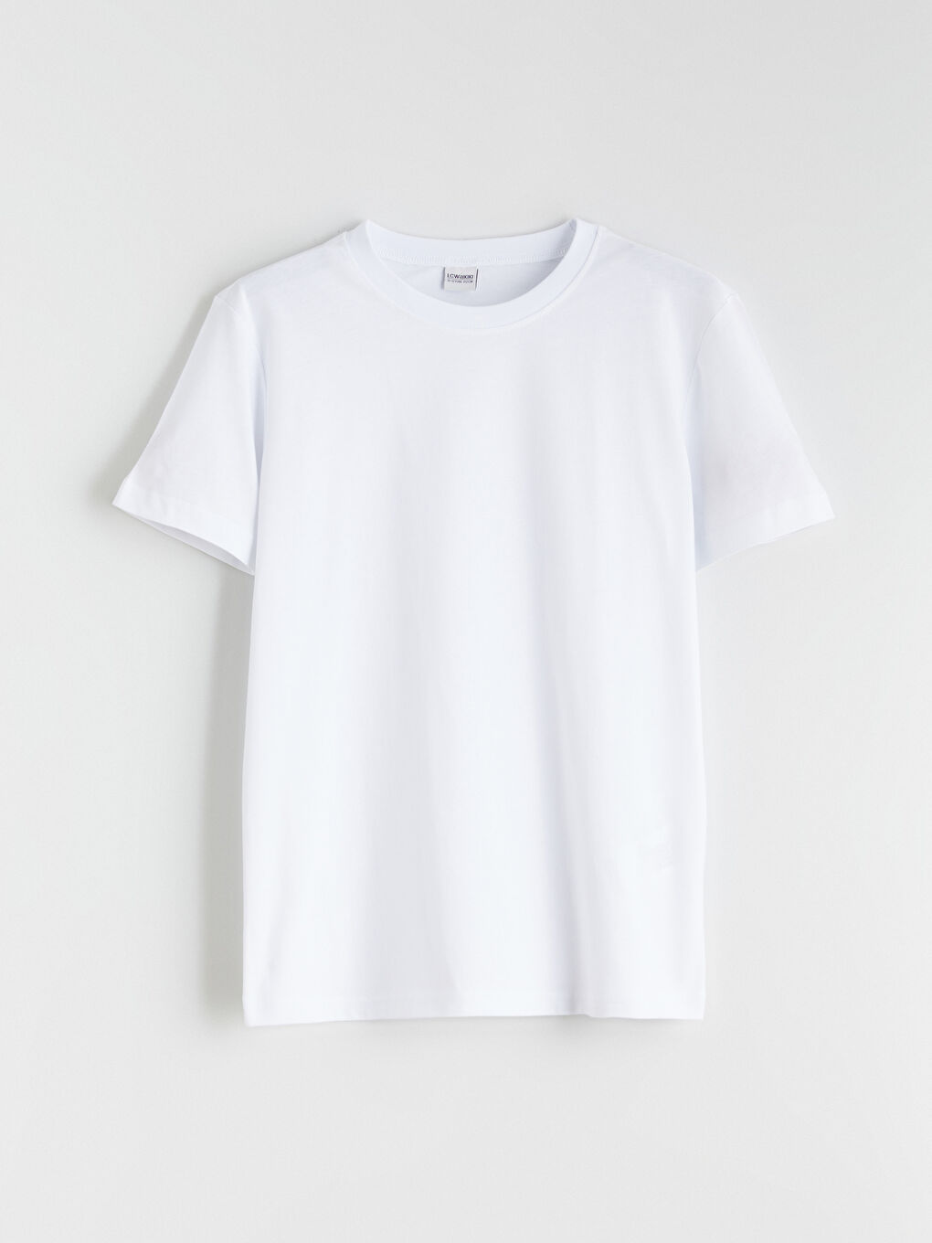 Beyaz Bisiklet Yaka Basic Erkek Çocuk Tişört