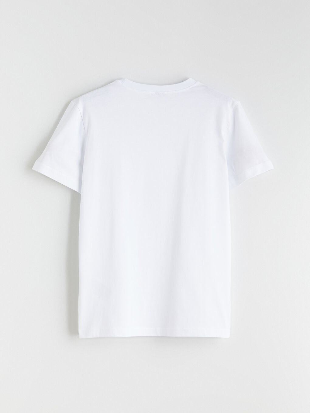 Beyaz Bisiklet Yaka Basic Erkek Çocuk Tişört-2