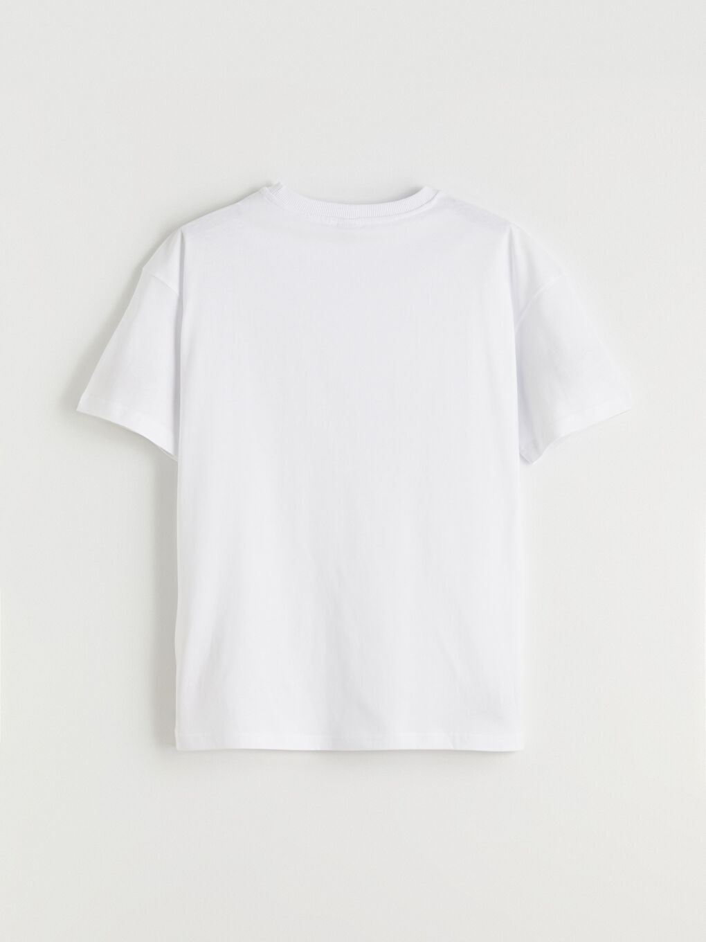 Beyaz Bisiklet Yaka Basic Erkek Çocuk Tişört-2