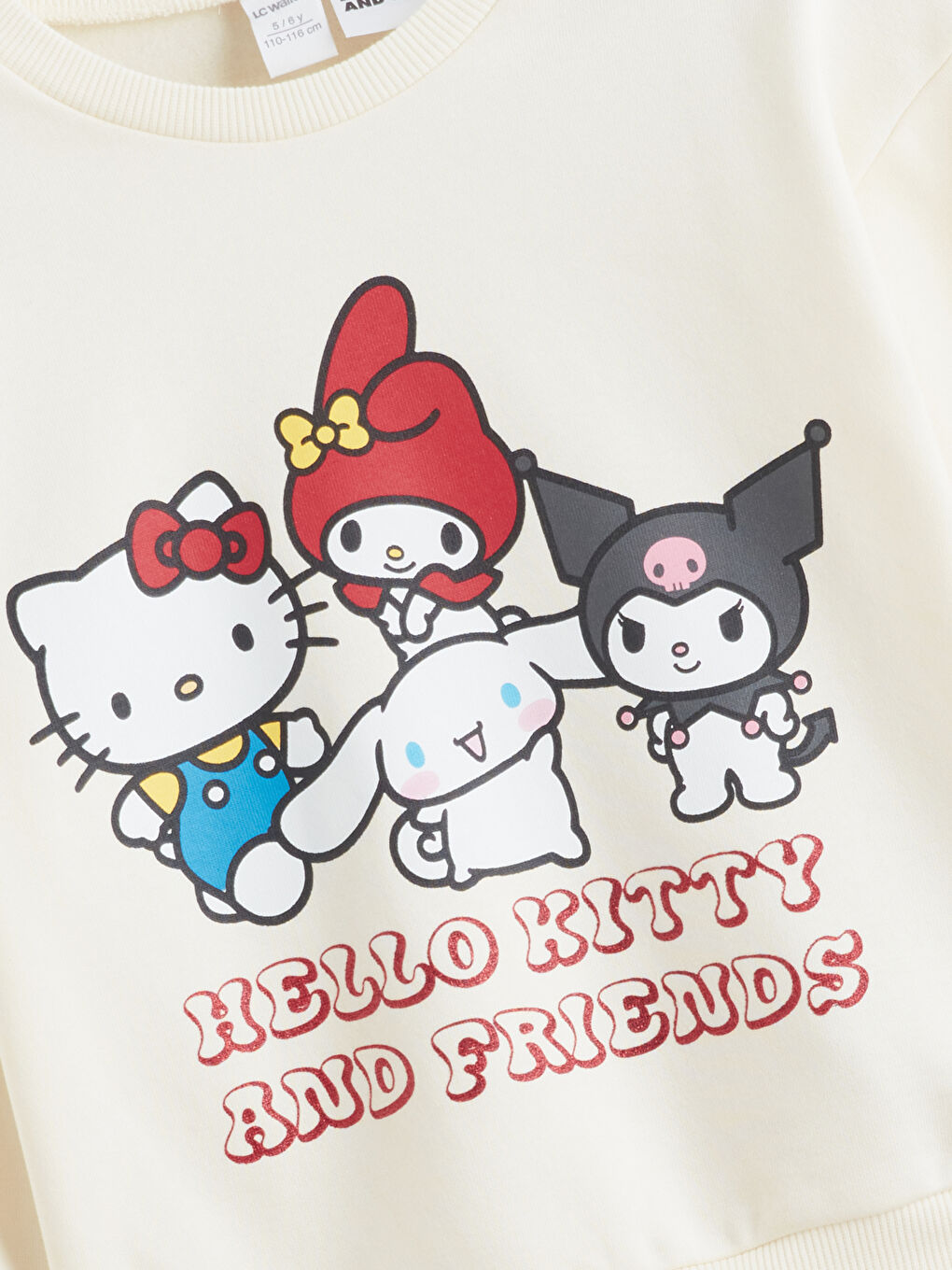 Dukserica sa okruglim izrezom Hello Kitty štampana za devojčice-3