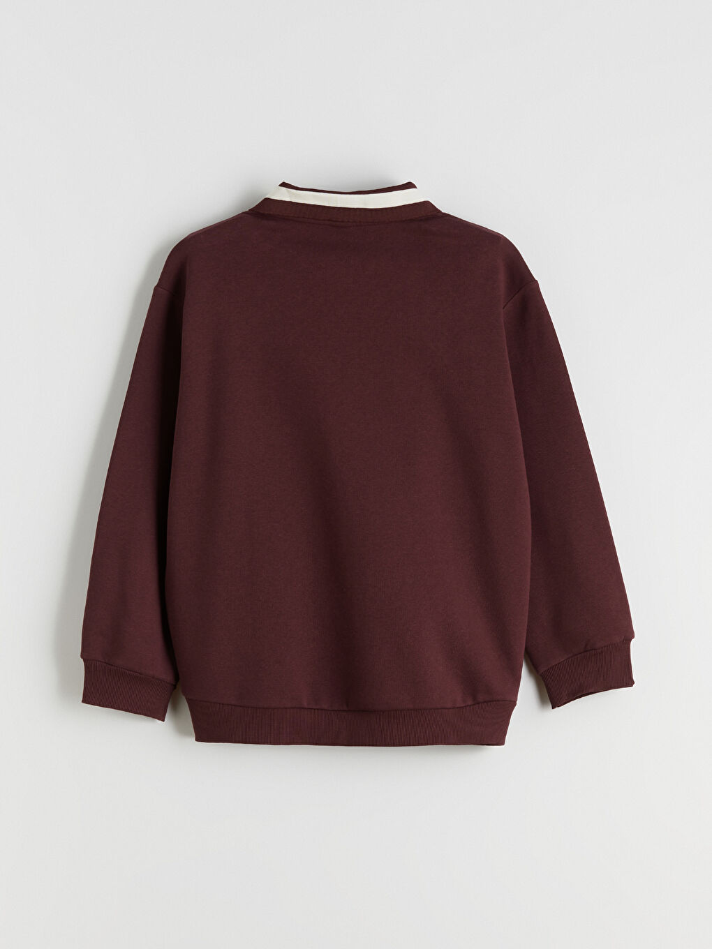 Bordo Polo Yaka New York Baskılı Kız Çocuk Sweatshirt ve Eşofman Alt-5